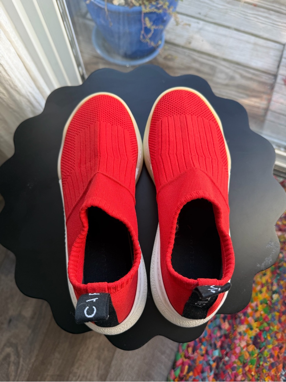 Stella McCartney Slip-On Knit Sneakers in Red